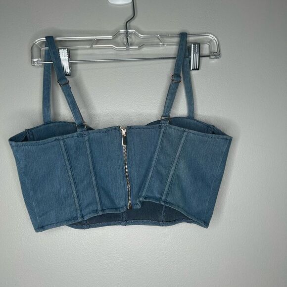NAT & LIV x JLUXLABEL Eliana Denim Bustier Top - Picture 3 of 6